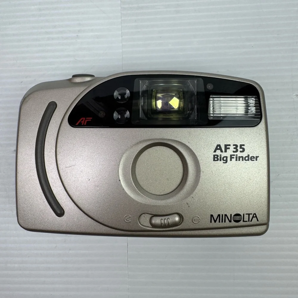 Minolta AF35 Big Finder SILVER Point & Shoot Film Camera Japan Works / Tested